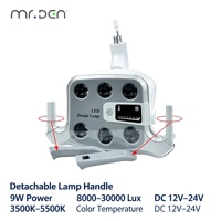 Lampe buccale LED Mr.Den à 6 ampoules pour fauteuil dentaire, en acier et plastique, lumière froide bicolore avec alimentation électrique