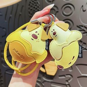 Promotion Customized Handheld Gift Leather Fruit <b>Dog</b> Cute Cartoon Leather Luxury Bag Pendant Accessories Leather Keychain - Product Image 1
