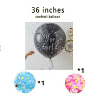 Ballons noirs avec ballons roses bleus Kit de ballons de révélation de sexe Jumbo pour la fête de révélation de sexe de bébé