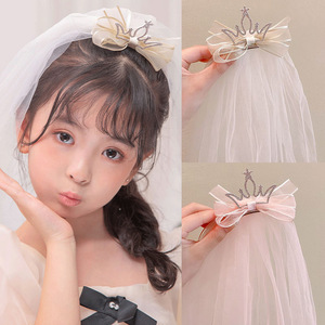 Forcina con strass da <span class=keywords><strong>bambina</strong></span> corona veletta piccola <span class=keywords><strong>principessa</strong></span> accessori per capelli - Product Image 1