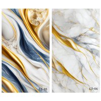 Panneau mural en marbre artificiel PVC brillant, feuille de marbre en PVC flexible, feuille de marbre en plastique UV