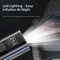90W 150PSI Portable Tire Inflator Dual Power Smart Air Pump with Digital Display LED Light Power Bank for Car Moto Bike Ball
