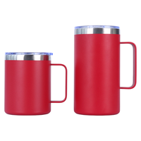 Tasse à café isotherme en acier inoxydable 12oz/20oz avec couvercle et paille, pour boissons chaudes et froides, sans BPA, pour camping, randonnée, bière