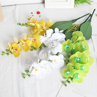 Flores Artificiales de Orquídea Phalaenopsis, Hojas de Dos Puntas, Impresión 3D en Relieve, Textura Suave Similar a la de una Película, Día de San Valentín