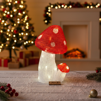 Luces de Cadena LED 3D Acrílicas con Forma de Hongo Rojo, IP44, Impermeables, con Control Manual, USB/AC/Enchufe de Pared, para Navidad y Jardín