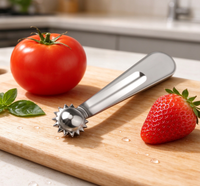 Éplucheur de fraises et dénoyauteur de tomates en acier inoxydable, outil pour enlever les tiges de fruits, gadget de cuisine multifonctionnel pour fruits et légumes