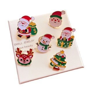 Épinglette en métal mignonne avec Père Noël, bonhomme de neige, <span class=keywords><strong>renne</strong></span>, sapin de Noël - Product Image 1