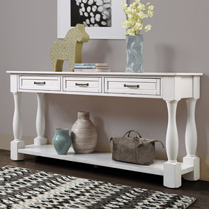 Mesa Consola de Madera de 63 Pulgadas con 3 Cajones y Estante Inferior para Almacenamiento en la Entrada o el Pasillo - Product Image 3