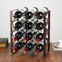 Porte-bouteilles de vin autoportant et robuste Comptoir empilable Porte-bouteilles en métal massif