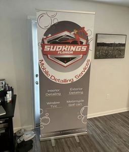 Must Have Tool Free Assembly Quick Install Snap Open <b>Banner</b> Stand Display for Real Estate Open House Property Showing - Product Image 1
