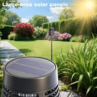 Zonne-Energie Muggenmoordenaar Lamp Led Bug Zapper Buiten Tuinlicht Met Waterdichte Vlameffect Decoratieve Oplaadbare Insectenval