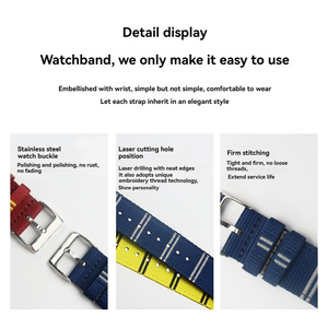 Correa de <span class=keywords><strong>Reloj</strong></span> de Tela Premium Personalizada, Amarilla y Azul, Correa de Nailon para Xiaomi Band 8/9 <span class=keywords><strong>Pro</strong></span> - Product Image 3