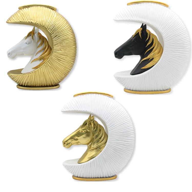 Оптовая продажа, Европейский Декор для дома, статуэтка лошади из смолы, настольные цветочные вазы