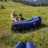 Canapé gonflable portable, chaise longue gonflable, fauteuil de relaxation gonflable, avec logo tissé personnalisé, idéal comme souvenir d'événement d'entreprise