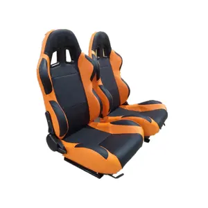 Black Center/orange Reclinable PVC Leather Type Used Racing Seat Base/universal Slider Sport Seat 57*54.5*92 1004 JBR