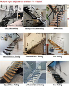 <span class=keywords><strong>Escalier</strong></span> Suspendu Droit en <span class=keywords><strong>Bois</strong></span> de Chêne Rouge Massif Sur Mesure - Product Image 2