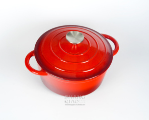 Cuisine classique personnalisée casserole <span class=keywords><strong>ronde</strong></span> <span class=keywords><strong>en</strong></span> <span class=keywords><strong>fonte</strong></span> émaillée ensemble d'ustensiles de cuisine pour four hollandais - Product Image 1