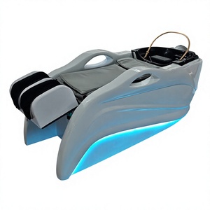 Fauteuil de lavage électrique KISEN pour salon de coiffure, avec dossier et repose-jambes réglables, fonction massage, pour barbier professionnel, institut de beauté et spa. - Product Image 1