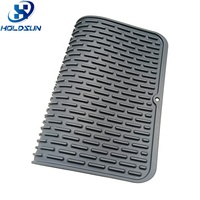 Tapis d'égouttage de table de séchage de fruits en silicone extra large, antidérapant et flexible, sans danger pour les aliments, pour les tapis et les tampons de cuisine