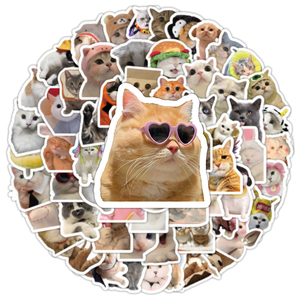 100 pz/borsa gatto divertente Meme <span class=keywords><strong>adesivi</strong></span> personalizzati impermeabili diari Kawaii <span class=keywords><strong>adesivi</strong></span> <span class=keywords><strong>adesivi</strong></span> <span class=keywords><strong>per</strong></span> Laptop <span class=keywords><strong>auto</strong></span> simpatico animale gattino espressioni adesivo - Product Image 4