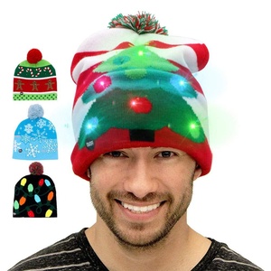 HA CONDOTTO LA Luce-up Di Natale Cappelli di Natale di Natale Babbo Brutto Cappello Berretti Luci Colorate Lampeggianti Cap Per Il Nuovo Anno Decorazione Del Partito - Product Image 5