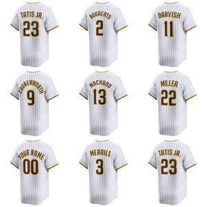 Vente en gros de maillots de baseball américains brodés San Diego Padres # 23 Fernando Tatis Jr. # 13 Manny Machado # 3 Vêtements de softball Merrill - Product Image 1