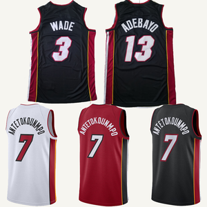 Vente en gros de <span class=keywords><strong>Miami</strong></span> de haute qualité # 7 Antetokounmpo # 3 WADE # 13 Maillots de <span class=keywords><strong>basket</strong></span>-ball ADEBAYO brodés, maillots personnalisés avec logo - Product Image 1