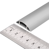 No.3 30mm/1.18 "H largeur extérieure en alliage d'aluminium câble goulotte solide électrique décoratif cordon de sol avec support adhésif