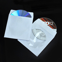 CD kertas lengan 80g 100g putih CD kertas lengan jendela datar bening CD DVD Disc melindungi kertas lengan 100 pak
