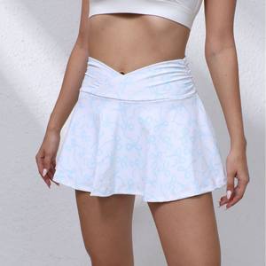 Новая трансграничная юбка для йоги и тенниса, весна-лето, с высокой талией, подтягивающая бедра, для фитнеса на открытом воздухе, женская, из спандекса/полиэстера, Китай - Product Image 3