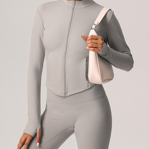 Chaqueta deportiva de ocio para mujer, conjunto de Cachemira, mallas anchas de cintura alta, ropa de Yoga cálida, traje deportivo de manga larga adelgazante para mujer - Product Image 4