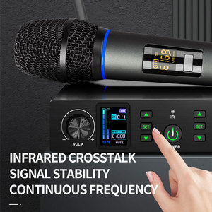 Uhf năng động không dây Microphone chuyên nghiệp karaoke cầm tay kim loại tiếng ồn hủy bỏ Trọng lượng nhẹ Transmitter Receiver cho sân khấu - Product Image 3