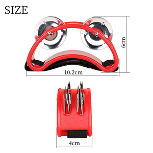 Chân Tambourine bộ gõ nhạc cụ 2 Bộ kim loại leng keng chuông - Product Image 3
