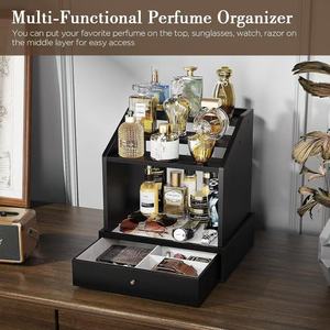 Wooden Perfume <b>Storage</b> <b>Box</b> With <b>Drawers</b> Multi Layer Cosmetics Organizer Solid Wood Watch Jewelry <b>Storage</b> Desktop <b>Drawer</b> - Product Image 2