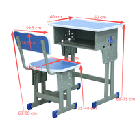 Ensemble Bureau et Chaise Réglables pour École Primaire et Maternelle - Bureau et Chaise de Classe à Hauteur Réglable