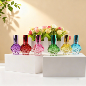 Mini Atomizador de Vidrio Transparente de 10 <span class=keywords><strong>ml</strong></span> con Forma de Flor Colorida, Mini Botella de Perfume Redonda Reutilizable, Atomizador de Vidrio Vacío de 10 <span class=keywords><strong>ml</strong></span> - Product Image 5