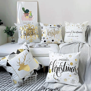 Dekorasi Natal Baru Modern Minimalis Putih Cetak Sarung Bantal Bulu Sarung Bantal Mewah Sarung Bantal - Product Image 1