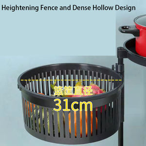 <span class=keywords><strong>Étagère</strong></span> <span class=keywords><strong>rotative</strong></span> de <span class=keywords><strong>cuisine</strong></span> à 360 degrés, Structure ronde pour gagner de l'espace, <span class=keywords><strong>étagère</strong></span> à <span class=keywords><strong>légumes</strong></span> avec roues - Product Image 5