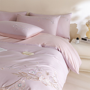 Nouvel ensemble <span class=keywords><strong>de</strong></span> literie brodé en coton à fibres longues 2026, comprenant draps, taies d'oreiller et housses <span class=keywords><strong>de</strong></span> couette - Product Image 3