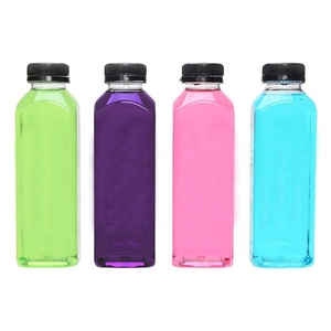 250Ml 500Ml 12Oz16Oz Beverage Juice Water square Plastic Bottle With Cap