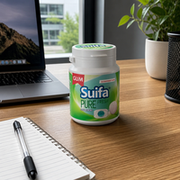Chewing-gum sans sucre, sans aspartame, au xylitol, sans gluten, menthe fraîche extra, pour une haleine fraîche, en sachet/bouteille, marque privée