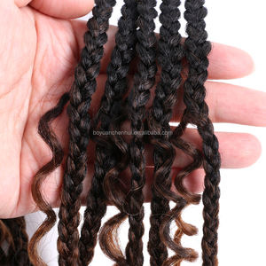 Cabello Trenzado Pre-enlazado de 24 Pulgadas para Crochet, Estilo Gitano, para Nu Locs, Ondas, Rizado, al por Mayor - Product Image 4