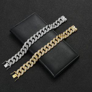 สร้อยคิวบาสำหรับผู้ชาย, สร้อยข้อมือคิวบาสามแถวขนาด 19 มม., สร้อยคอแฟชั่นเทนจิงแบบแถวเดียว - Product Image 2