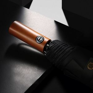 ร่มพับอัตโนมัติขนาดกะทัดรัดแบบใหม่จากจีน สำหรับกันฝนและกันแดด ด้ามไม้ - Product Image 3