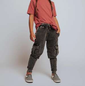 कूल लड़कों एसिड वॉश बच्चों को जेगर साइड पैंट थोक बच्चों के कपड़े - Product Image 2