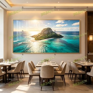 Modern <b>Islamic</b> Crystal Porcelain painting Tropical Island Wall Art Wholesale Custom Living Room Home Decor Landscape Painting - Product Image 1