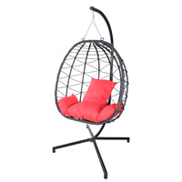 Nouveau Portable et Pliable Ovale Patio Osier Balançoire Hamac Jardin Armure Suspendu Oeuf Chaise pour Intérieur Extérieur Chambre Meubles