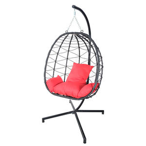 Nieuwe Draagbare En Inklapbare Ovale Patio Rieten Schommel Hangmat Tuin Weave Opknoping Ei Stoel Voor Indoor Slaapkamer Meubilair - Product Image 2