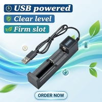 Baterai Lithium USB Slot Tunggal untuk Baterai Li Ion 14500 18650 21700 Dengan Kabel USB