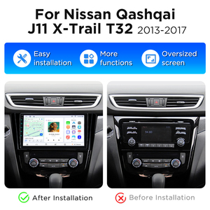 วิทยุติดรถยนต์ Junsun Carplay สำหรับ Nissan Qashqai J11 X-Trail 3 T32 ปี 2013-2017 ระบบอัจฉริยะในรถยนต์ ระบบนำทาง GPS Android มัลติมีเดีย - Product Image 2
